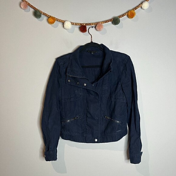 Athleta navy blue linen Sahara jacket - Picture 2 of 6